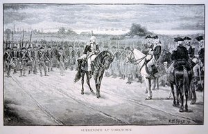 Lord Cornwallis overgir seg til George Washington i Yorktown