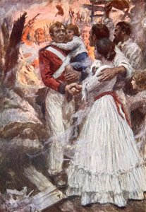 Tapperheten til Lt. Havelock (farge litho) av Arthur C. (after) Michael