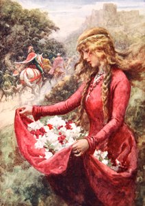 Rosene til St. Elisabeth (farge litho) av Arthur C. (after) Michael