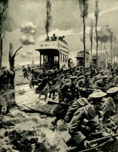 London-busser pleide å frakte tropper til fronten, første verdenskrig, 1914-1918, c1920. av Arthur C. Michael