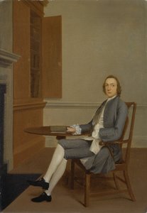 En ukjent mann som sitter ved et bord, ca. 1744-46 (olje på lerret) av Arthur Devis