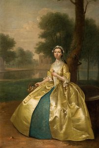 Portrett av en kvinne i gull, 1785. av Arthur Devis