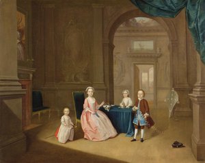 Portrait of a Group of Children, ca. 1743 (olje på lerret) av Arthur Devis