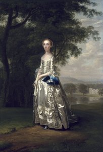 Portrett av en dame i et landskap, 1750