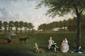 Sir John Shaw og hans familie i parken ved Eltham Lodge, Kent, 1761
