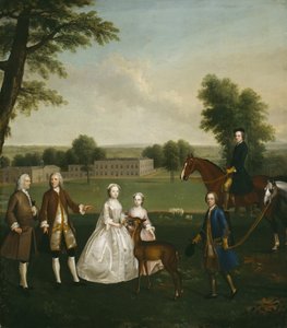 Thomas Lister og familie i Gisburne Park, 1740-41 av Arthur Devis