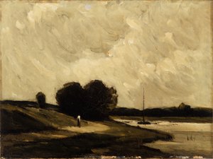 Nær Portchester (olje på lerret) av Arthur Douglas Peppercorn