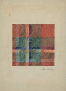 Rutet ullteppe, ca. 1938. av Arthur G. Merkley