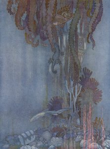 Tenkte på hvilken smerte det var å drukne (farge litho) av Arthur George Watts