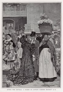 Etter festene - en scene i Covent Garden Market av Arthur Herbert Buckland