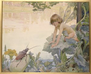 The Fairy and the Beetle, 1922 (wc på papir)