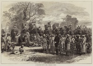 Et tigerjaktparti i India, forbereder seg på å starte av Arthur Hopkins