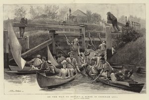 På vei til Henley, en scene i Cookham Lock av Arthur Hopkins