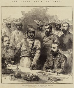 Det kongelige besøket til India, Scindia foreslår helsen til prinsen av Wales på Gwalior av Arthur Hopkins