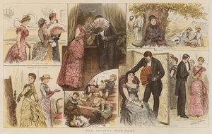 The Society War-Game (chromolitho) av Arthur Hopkins