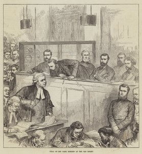 Rettssak mot bankforfalskerne ved Old Bailey av Arthur Hopkins
