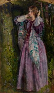 Amy, studie for "The Long Engagement", 1859 av Arthur Hughes