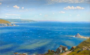 Studie for Hannafore, West Looe (olje om bord) av Arthur Hughes