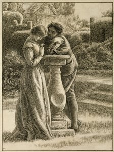 The Dial, 1800-tallet (penn og blekk på papir) av Arthur Hughes