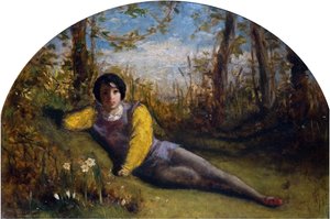 Den unge dikteren - Oljestudie, 1849. av Arthur Hughes