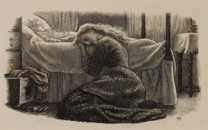 Det yngste barnets død, ca. 1865 (blekk på papir) av Arthur Hughes