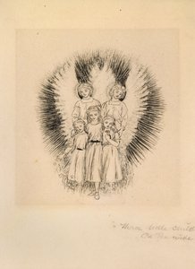 Tre små barn på den brede brede jorden, slutten av 1800-tallet av Arthur Hughes