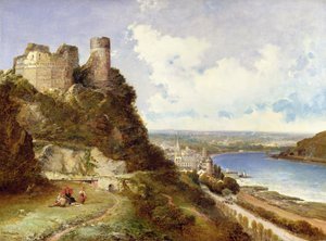 Oberwesel slott og Schonberg Rhinen, Tyskland