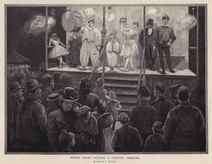 Boksekveld utenfor et countryteater (litho) av Arthur L. Hewlett