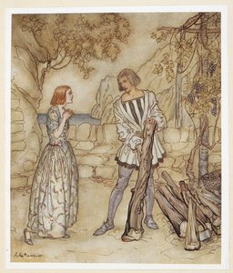 AKT III: Scene I, linje 15 Akk, nå, ber deg, arbeid ikke så hardt. av Arthur Rackham
