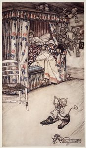 En gardinforelesning er verdt alle prekenene i verden for å lære dydene tålmodighet og langmodighet. fra Rip Van Winkle av Washington Irving, pub. 1910 av Arthur Rackham