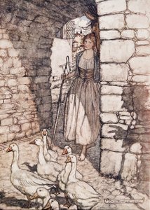 Akk! Kjære Falada, der henger du .. , fra The Fairy Tales of the Brothers Grimm, pub. 1909 av Arthur Rackham