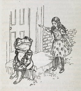 Alice og en frosk kledd ut som en fotgjenger av Arthur Rackham