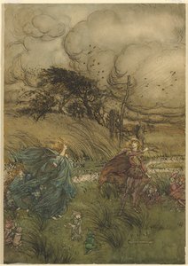 "Og nå møtes de aldri i lund eller grønt," fra akt 2, scene 1 av A Midsummer Night