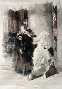I bryllupet (akvarell på papir) av Arthur Rackham