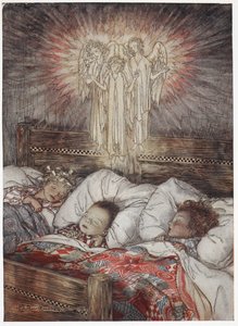 Barn sover og drømmer av Arthur Rackham