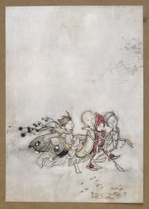 Gå inn i Peaseblossom, Cobweb, Moth and Sennepsfrø. En scene fra 