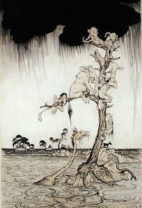 Flood (penn, blekk og akvarell på papir) av Arthur Rackham