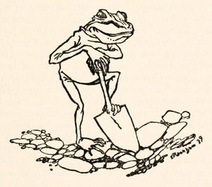 Frosk med spade fra Gullivers Travels av Jonathan Swift av Arthur Rackham