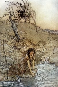 Hermia: Illustrasjon av Arthur RACKHAM (1867-1939) for The Dream of a Summer Night av William SHAKESPEARE av Arthur Rackham