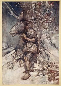 Jeg vil synge, at de skal høre I am not afraid, illustrasjon fra 'Midsummer Nights Dream' av William Shakespeare, 1908 av Arthur Rackham