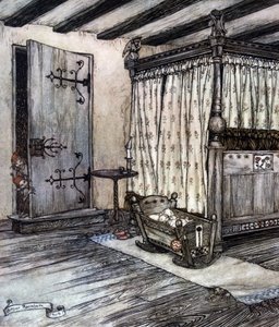 Illustrasjon av Arthur RACKHAM (1867-1939) for Drømmen om en sommernatt av William SHAKESPEARE av Arthur Rackham