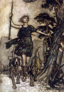 Illustrasjon av Arthur RACKHAM (1867-1939) for Drømmen om en sommernatt av William SHAKESPEARE av Arthur Rackham