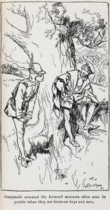 Illustrasjon av Ganymedes fra As You Like It. av Arthur Rackham