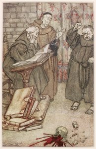 Illustrasjon av The Jackdaw of Reims, 1907 av Arthur Rackham