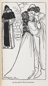 Illustrasjon av de stjernekryssede elskerne i Romeo og Julie. av Arthur Rackham