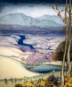 Landskap, ca. 1920 (wc på papir) av Arthur Rackham