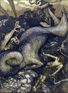 Siegfried the Dragon Slayer - Sigurd the Dragon Slayer av Rackham, Arthur (1867-1939) av Arthur Rackham