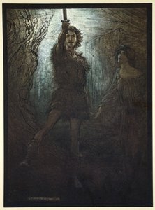 «Siegmund den Walsung, du ser! Som brudegave gir han deg sitt sverd', 1910. av Arthur Rackham