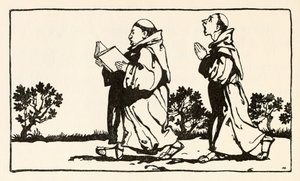 Hagen satt mot veggen, fra Morgans Frenzy i Irish Fairy Tales av Arthur Rackham