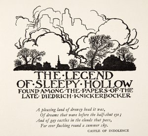 The Legend of Sleepy Hollow, fra The Legend of Sleepy Hollow av Washington Irving (1783 - 1859), pub. 1928 av Arthur Rackham